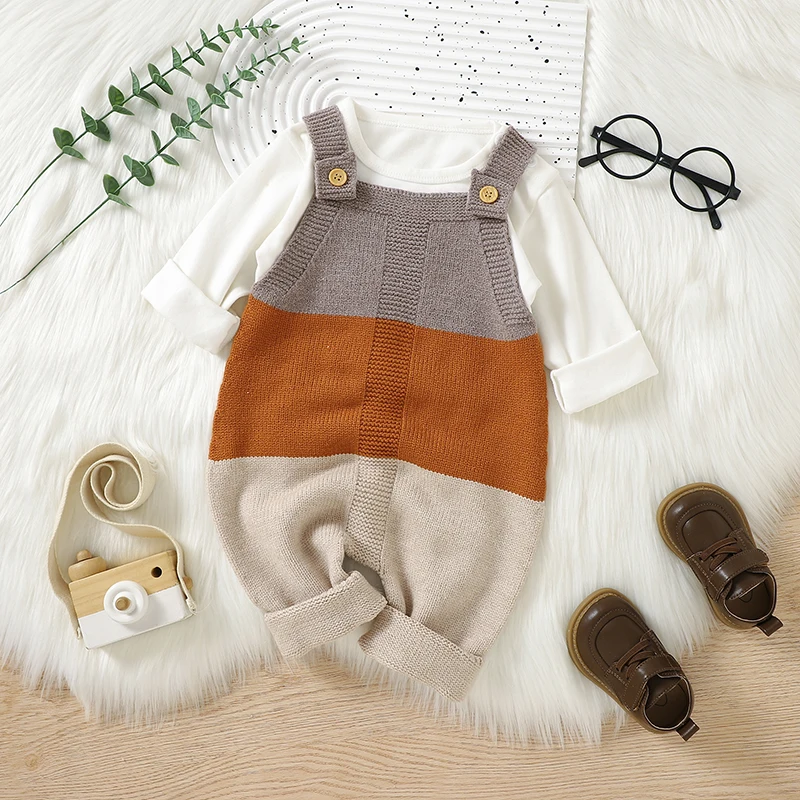 Baby Rompers Sleeveless One Piece Knitted Infant Kids Boys Girls Jumpsuits Spring Autumn Casual Outwear Children Overalls Outfit