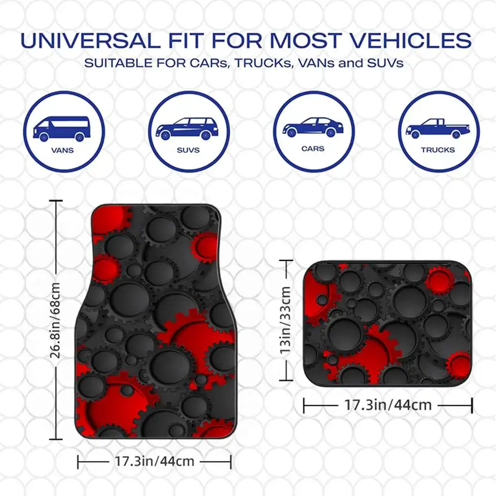 2pcs/4pcs Cool Printed Car Mats - Durable Floor Liners, Safe And Practical, Ideal Gift Choice, Long-Lasting, Suitable For Trucks