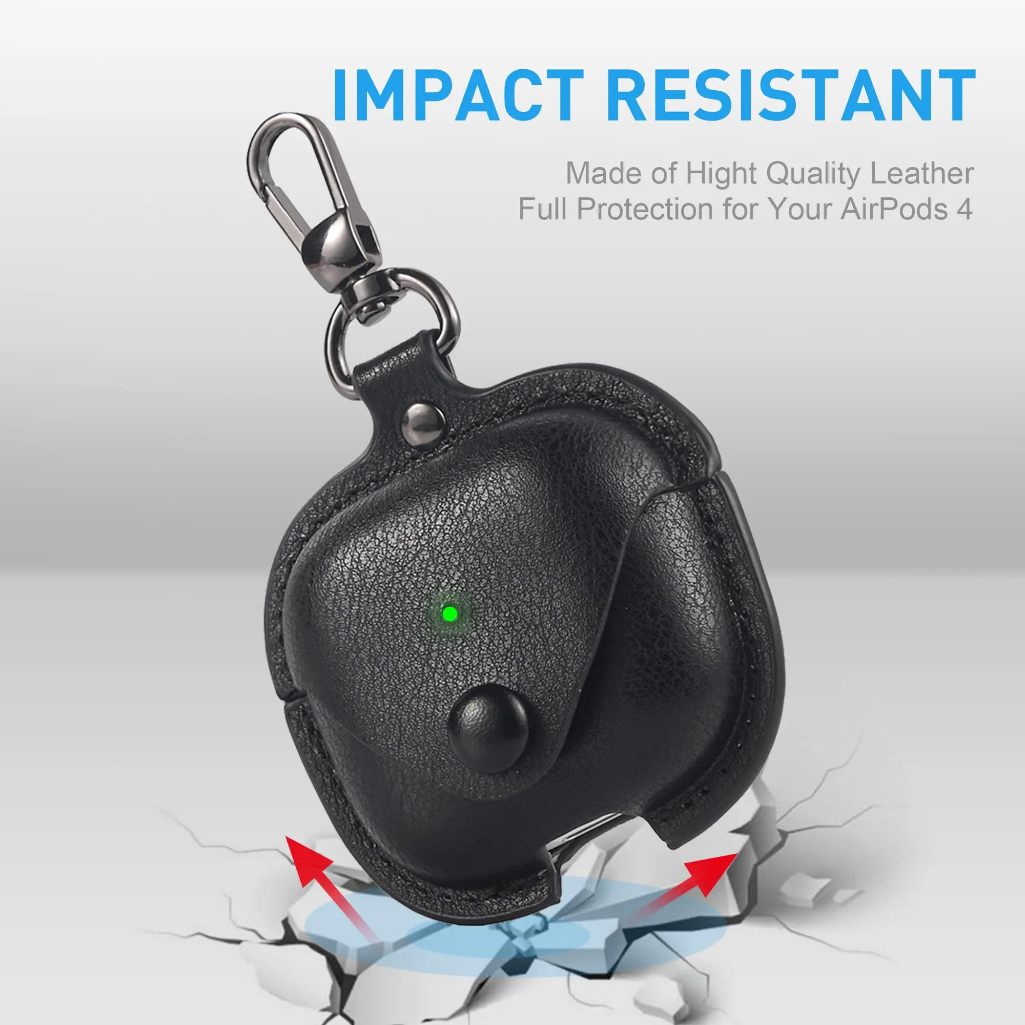 2025 AirPods 4용 가죽 케이스(키체인 포함) Apple Airpods Generation 4th용 클리너 펜이 포함된 소프트 충격 방지 보호 커버