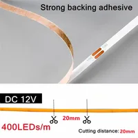 3mm Ultra Thin 12V Colorful COB LED Strip Dimmable 3000K 4000K 6000K High Density Flexible Light 400LEDs For DIY Home Decor Lamp 4