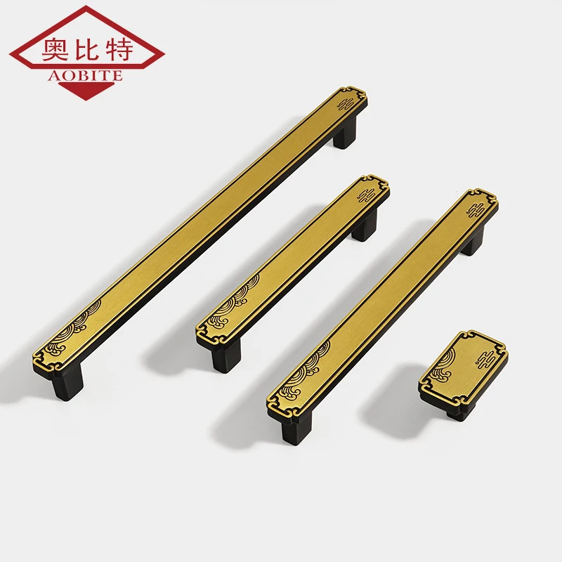 Chinese Drawer Cabinet Handles Furniture Kitchen Handles for Cabinet Knob Door Drawer Furniture Kitchen Black Simplicity Hardwar