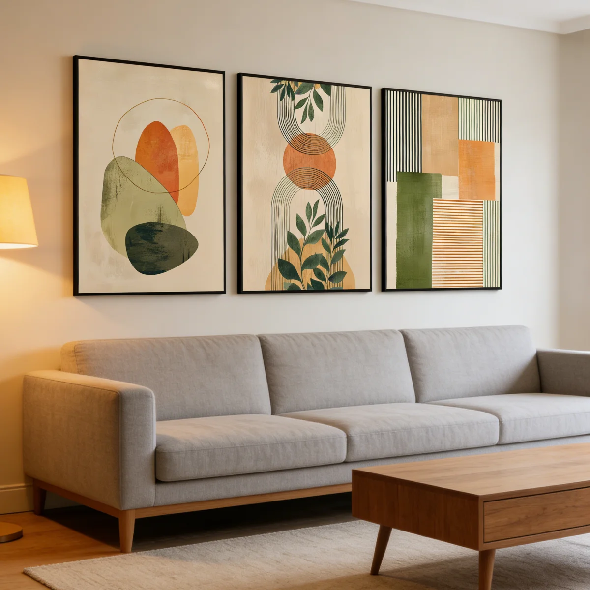 3pcs/set Bohemian Geometric Abstract Canvas Print Poster Mid-Century Botanical Art Prints Living Room Wall Art Home Decor Poster