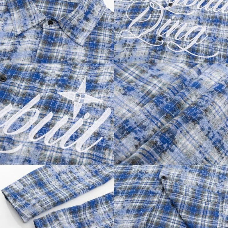 Letter Printing Long Sleeve Turn-down Collar Plaid Contrast Color Button Up Cardigan Shirt Coats Casual Office Lady Chic Tops image 4