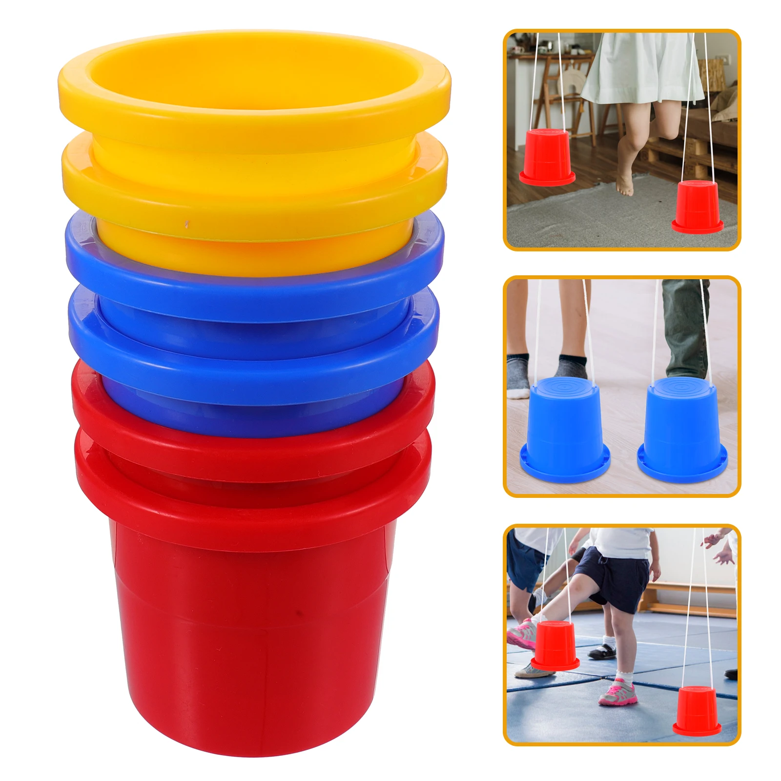 

Kids Balance Stilts: Plastic Walking Buckets For Outdoor Playground Home Play Enhances Coordination