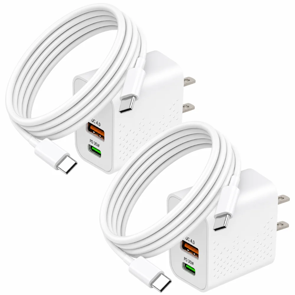 2Pack Fast 35W USB C Charger 6ft USBC Cable for iPhone 17/17 Pro iPhone 16 15 Pro Max Series, Samsung Galaxy, Pixel