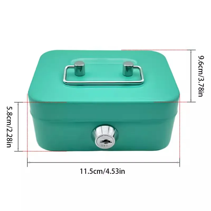 Imagem -06 - Mini Money Safe Box Key Money Holder Caixa de Armazenamento de Metal Small Security Lock Box com Chave Kids Portable Lockable Coin Boxes