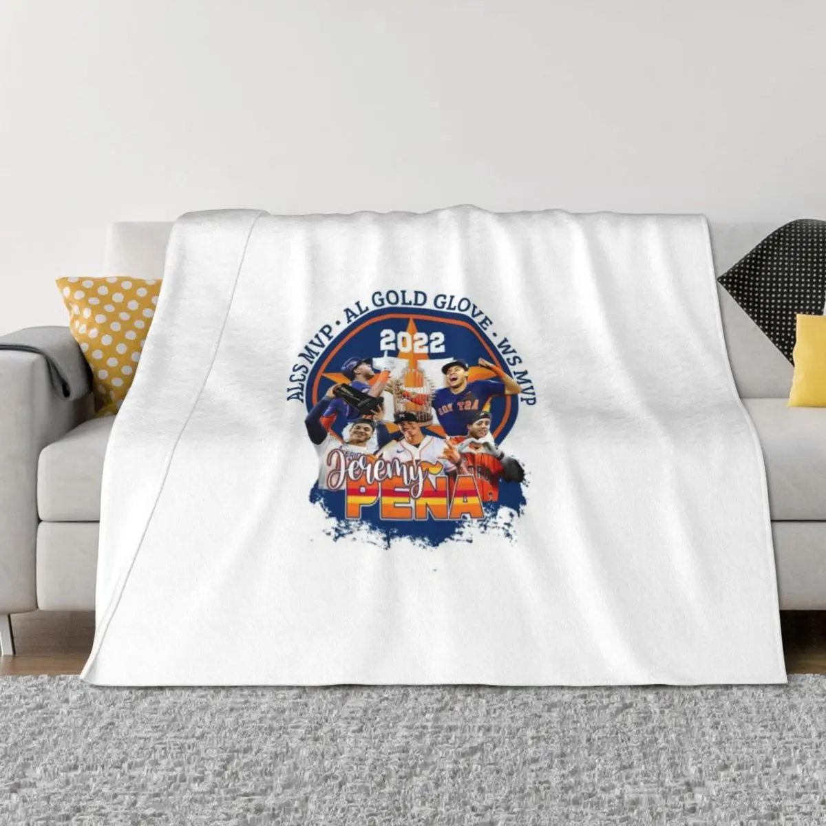 

Jeremy Pena Baseball World Series Throw Blanket Decorative Sofas Decoratives Bed linens Kid'S Blankets