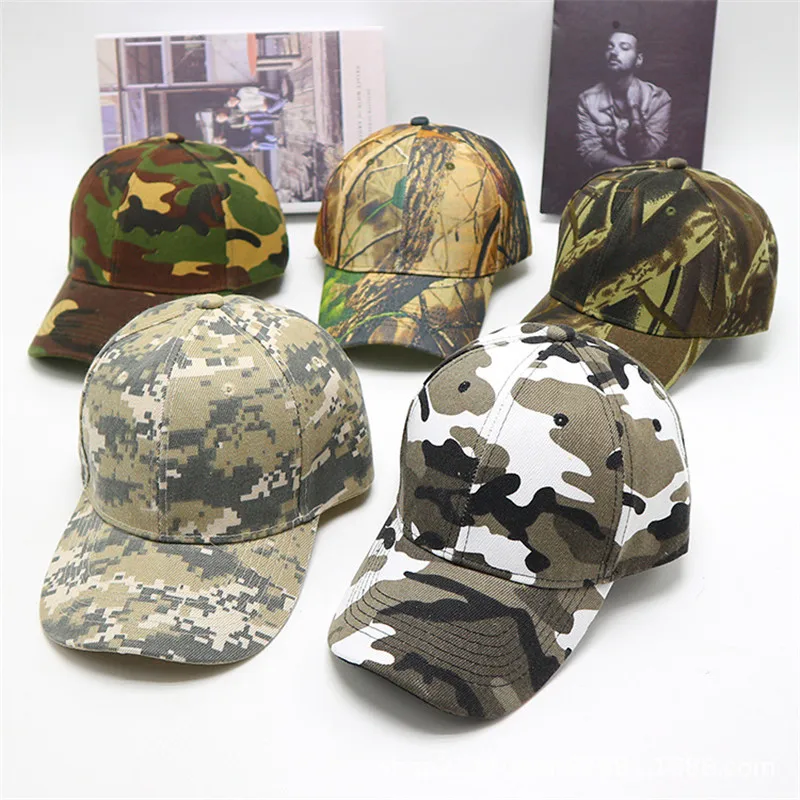 Outdoor male custom logo Camo tactical hat Men Casual Hiking Camp Trucker hats baseball cap with DIY embroidery logo