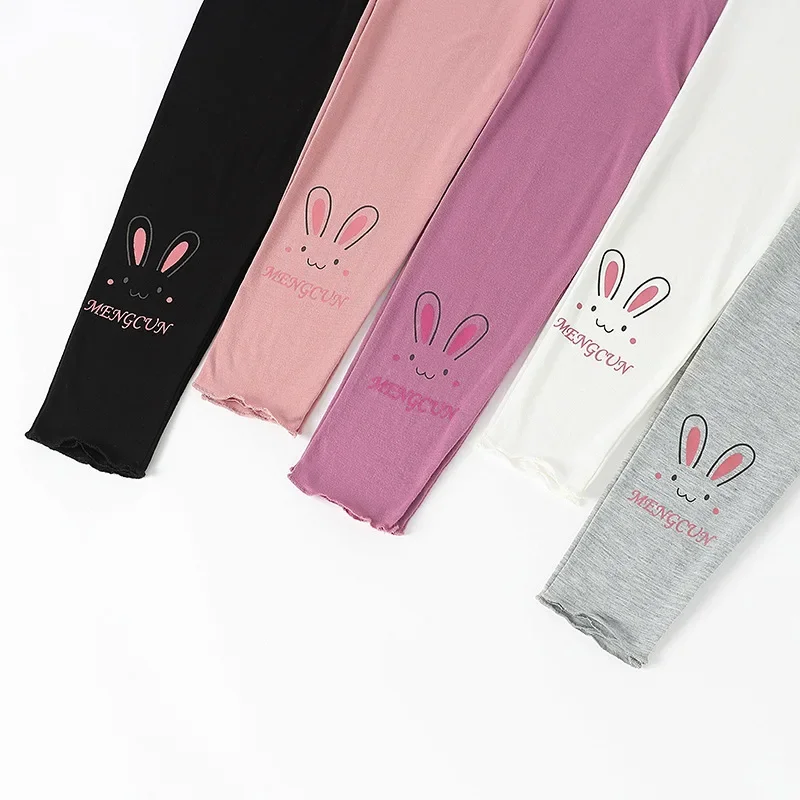 Outside They Are Thin-Style Slim-fitting long Trousers For Children Girls' Modal Leggings For Spring Summer Suitable For Wearing