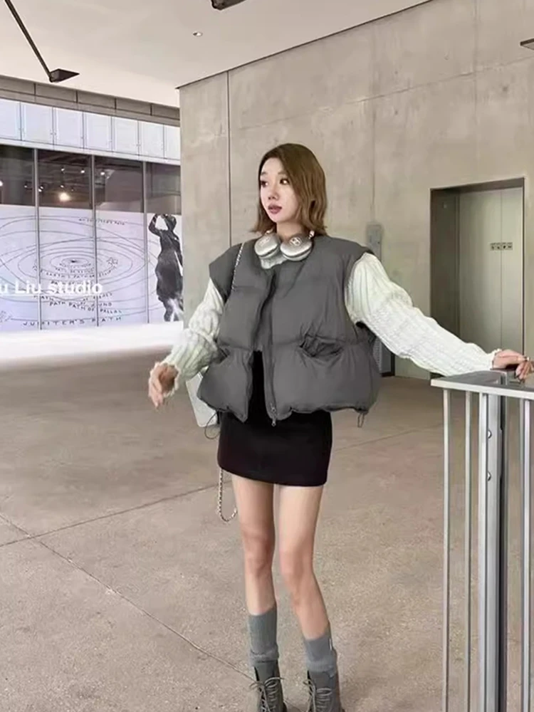 سترات الصدريات صدرية نسائية سميكة للمرأة 2025 الصيف الكروشيه محبوك الدانتيل متابعة سليم Ulzzang مخرمة كلوبوير مرنة OL #6