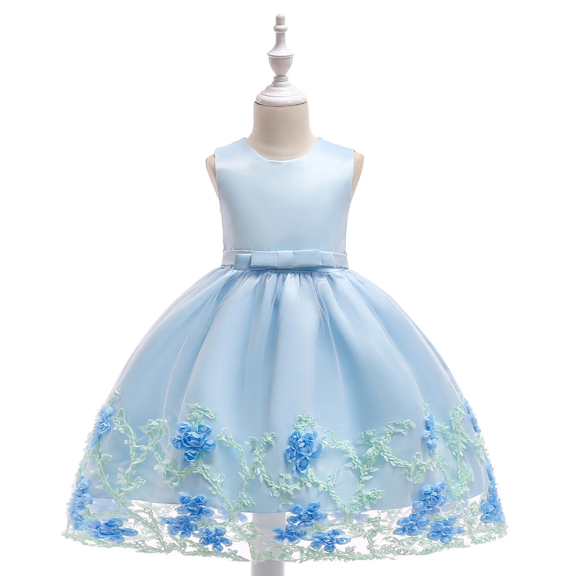 New Flower Girl Dresses Mesh Lace Sleeveless Girls Dresses for Party and Wedding Summer Children Girls Party Dress 3-12 Years