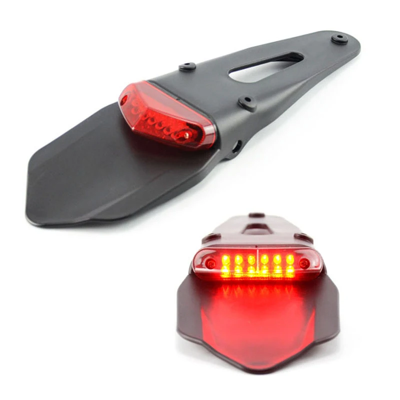 

For Dirt Bike Motorcycle Rear Fender Brake Stop TailLight Motocross Enduro Mudguards LED Tail Light