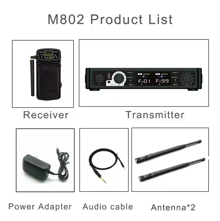 TLF Xtuga Prezzo di fabbrica M802 Sistema intrauricolare wireless stereo professionale UHF nell'orecchio