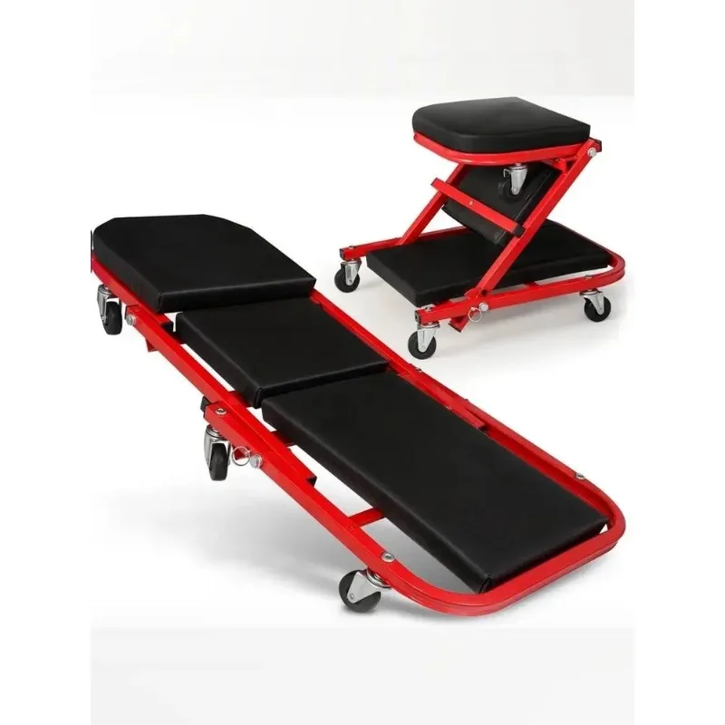 

Складной Z Creeper 2 в 1, складной автомобильный Creeper и сиденье, регулируемый роликовый гаражный стул, несущий или сидящий с 6 поворотными роликами