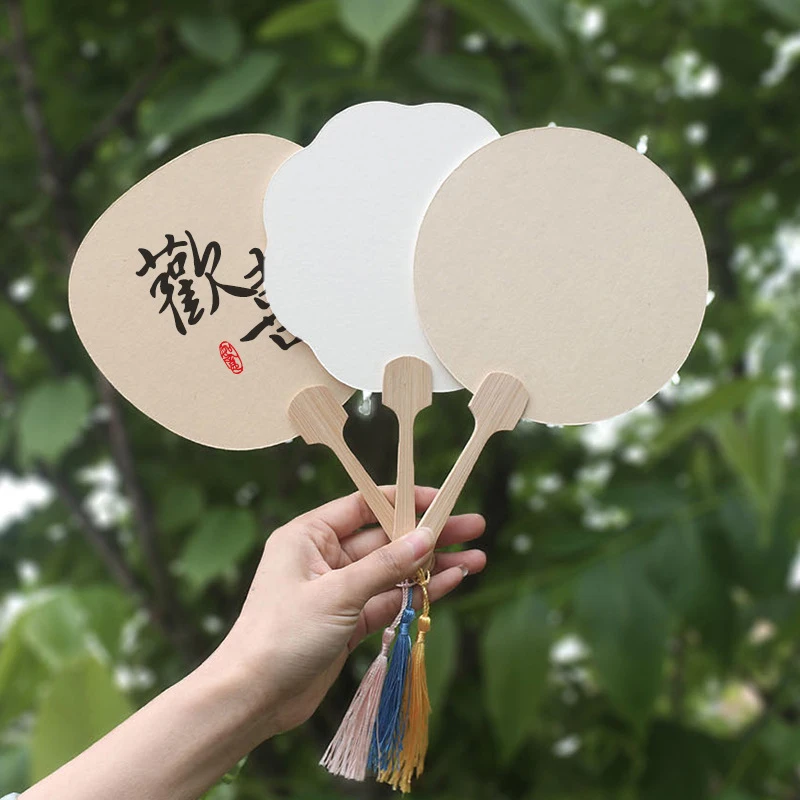 Handheld Fan Handle DIY Making Kit Bamboo Stick Craft Sticks Chinese Style Handle Reusable Replacement Fan Accessories