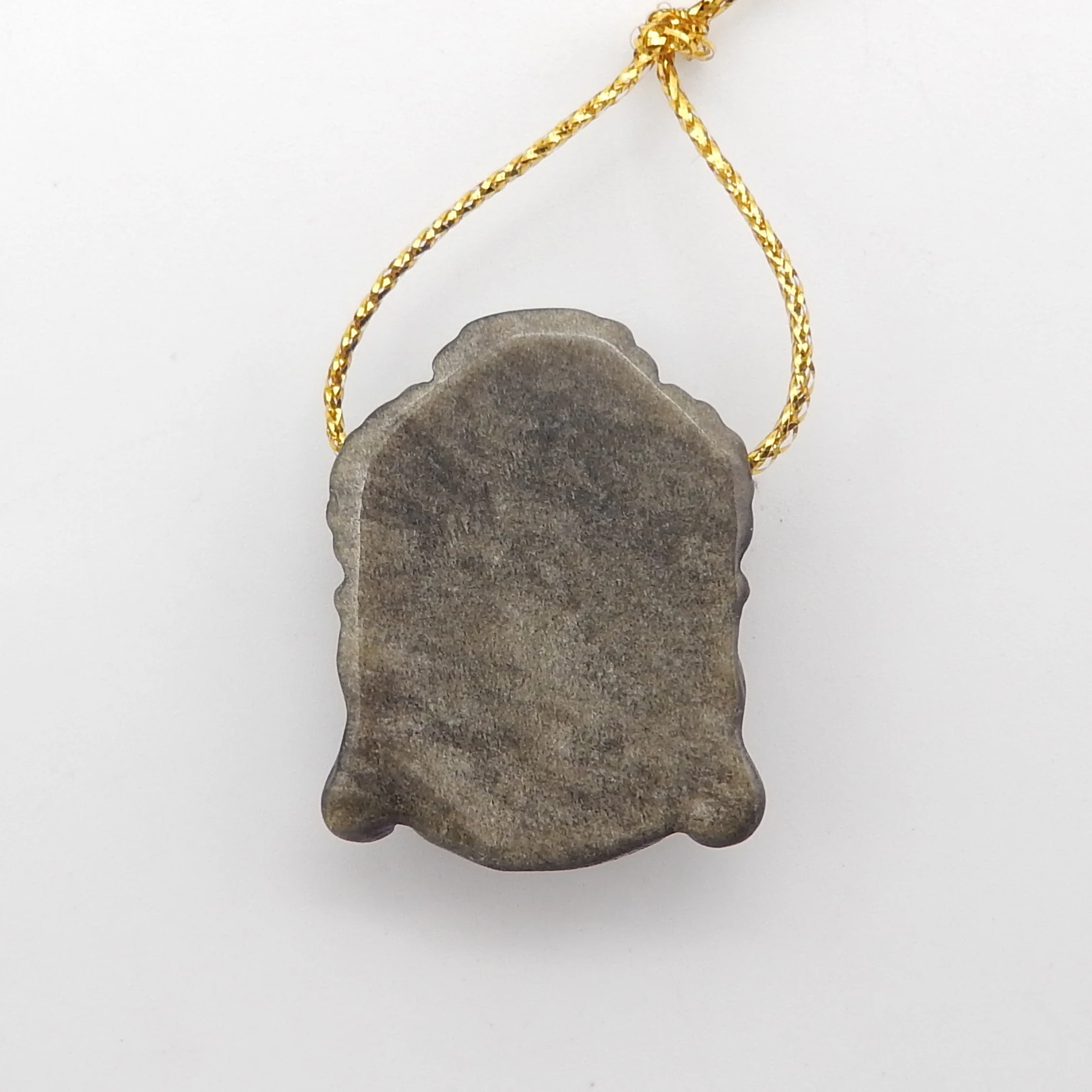 Natural Gold Obsidian Hand Carved Buddha Head Pendant Bead,Semiprecious Fashion Jewelry Necklace Accessories