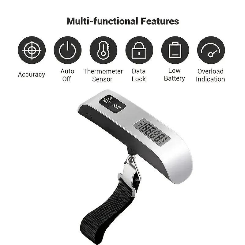 Portable Scale Digital LCD Display 110lb/50kg Electronic Luggage Hanging Suitcase Travel Weighs Baggage Bag Weight Balance Tools view 3