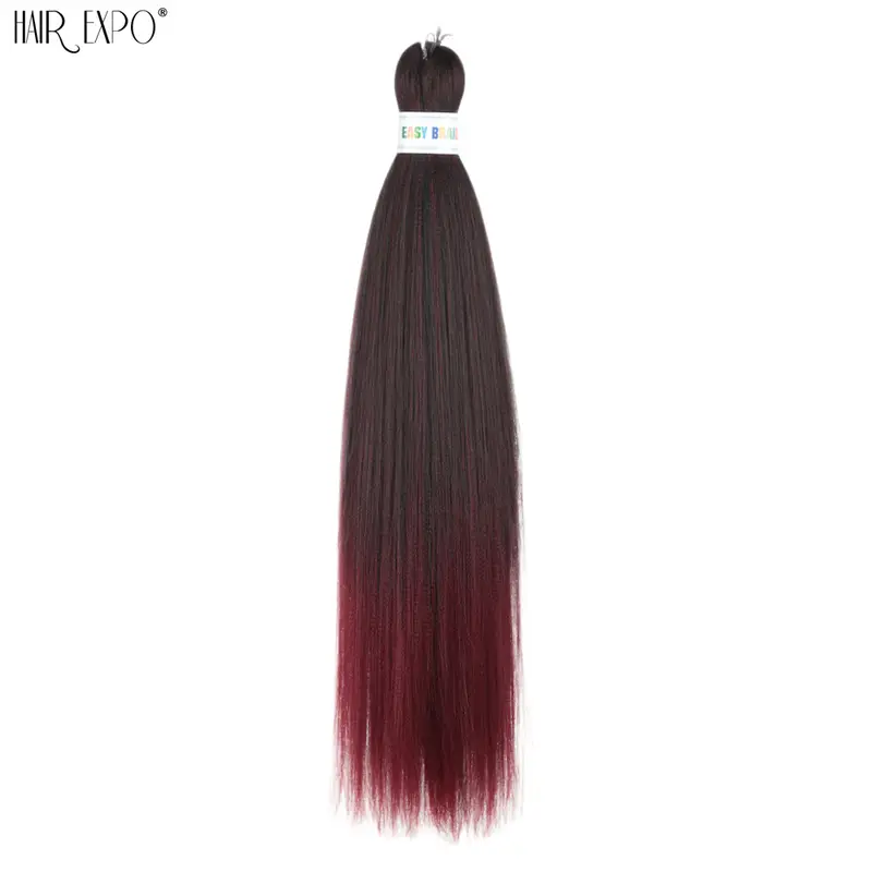 26Inch Easy Braids Hair Synthetic Colourful Pre Stretched Braiding Hair Extensions Jumbo Braids Ombre Yaki Long Straight Hair - Image 38