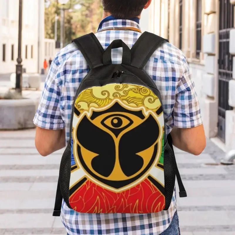 Mochila com bandeira Tomorrowland, Bookbag personalizado para faculdade, Mochilas escolares para homens e mulheres, moda