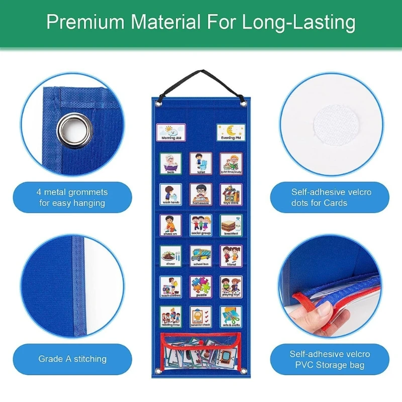 Visual Schedule Board Learning Aids Tool with 70 Picture Cards for Preschooler Dropship