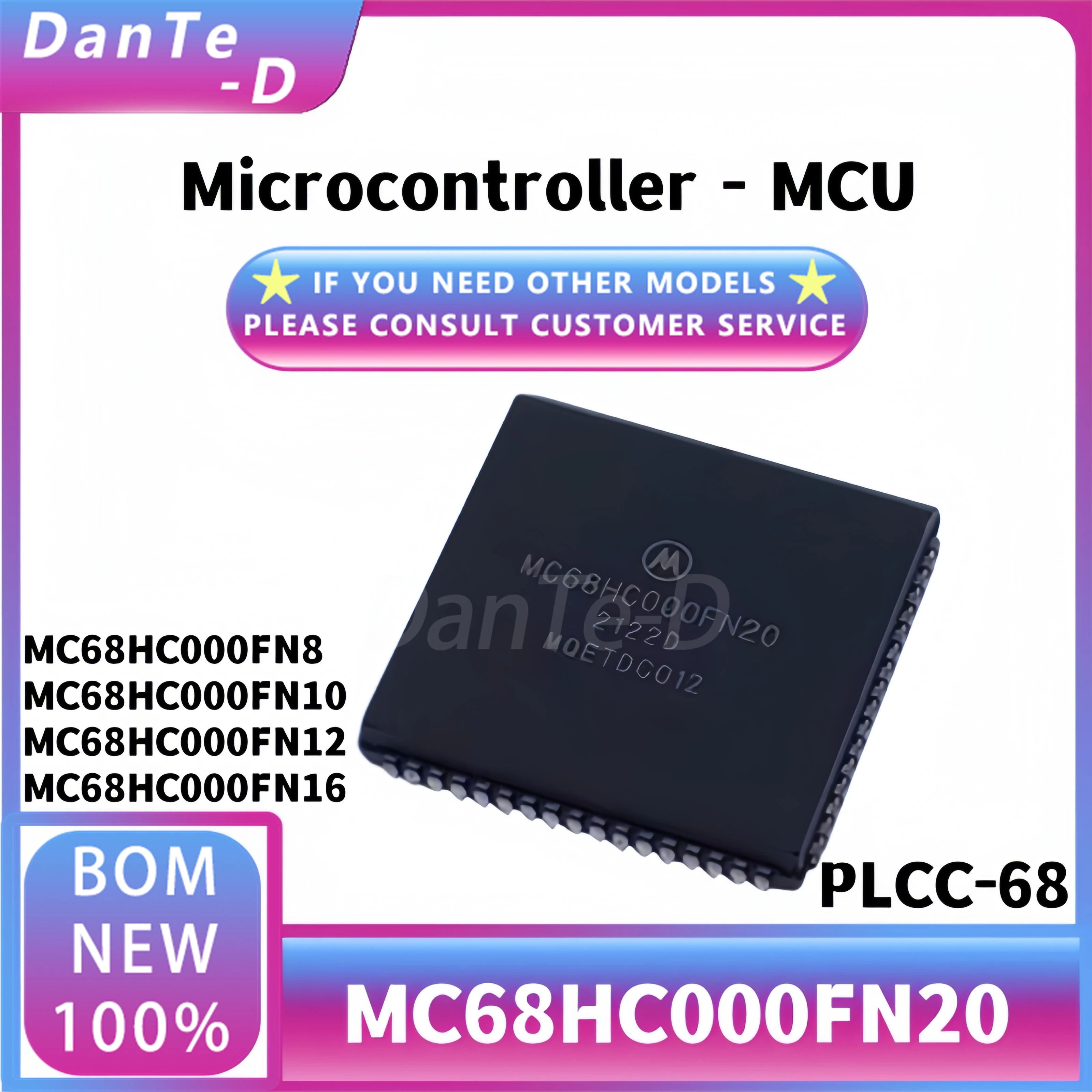 MC68HC000FN20 microcontroller PLCC-68 EN8 EN10 EN12 EN16 original authentic