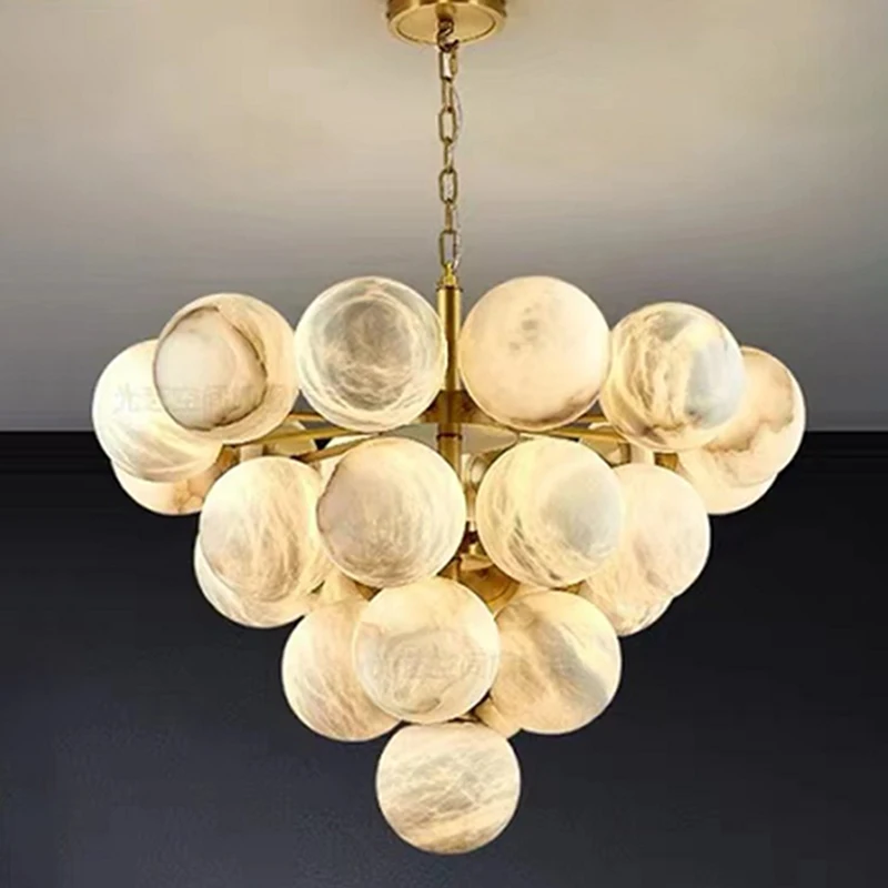 Modern American Design Alabaster Pendant Lighting Minimalist Style Living Room Villa Bedrooms Restaurants