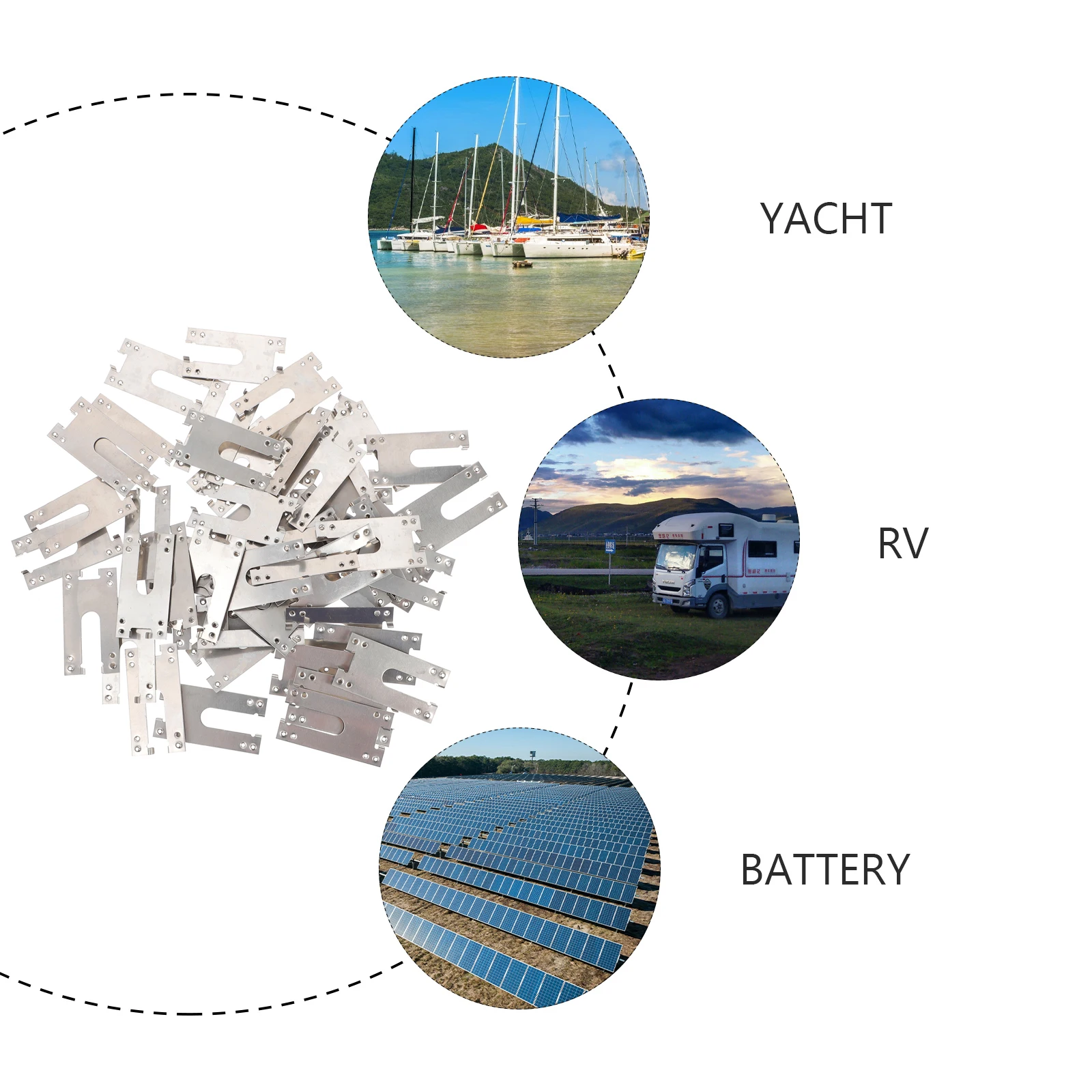 

50pcs Photovoltaic Grounding Gasket Pad Conductive System Rack Stainless Steel High Grade Durability Easy Install Simple