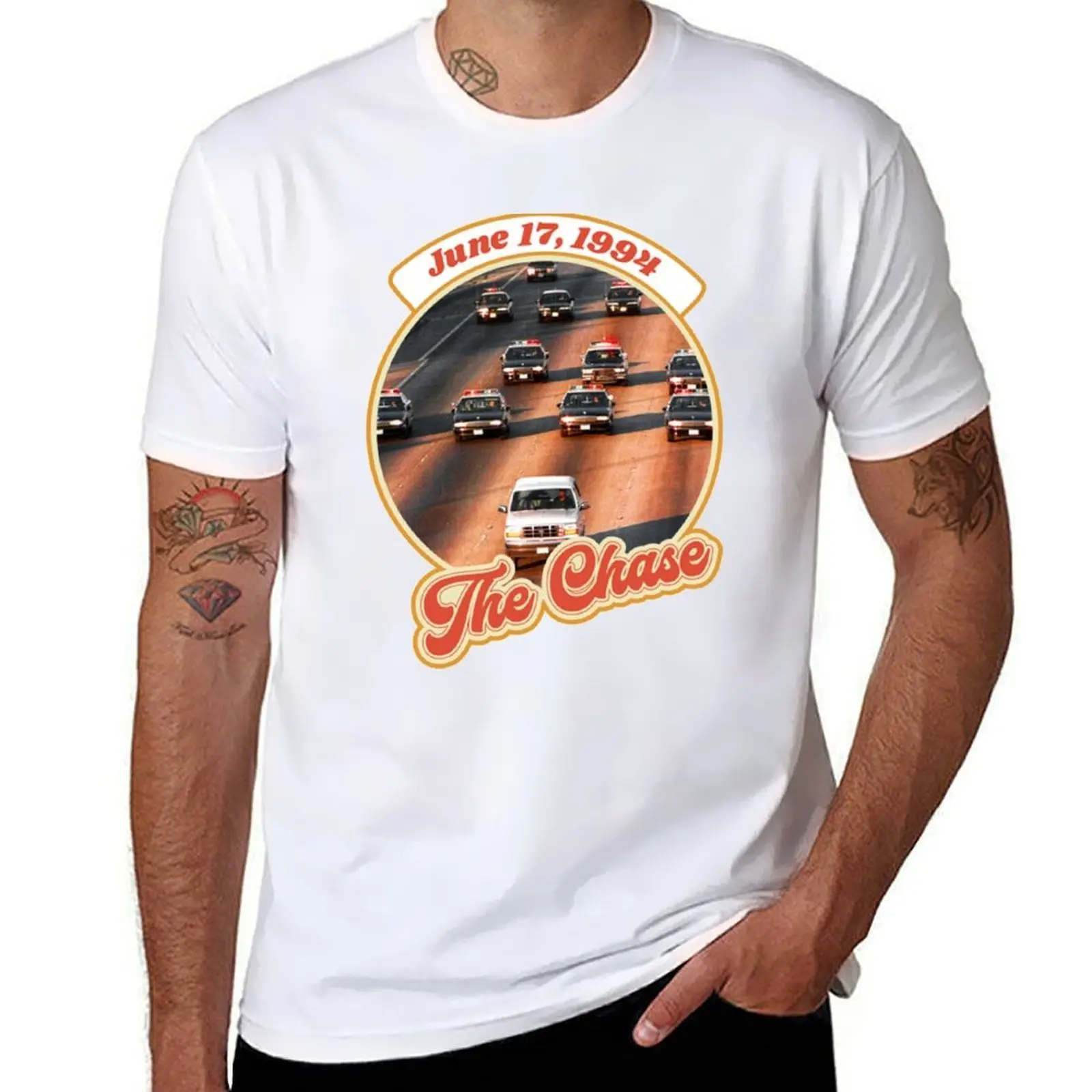 

Retro The Chase OJ 1994 Infamy Design T-Shirt man t shirts cotton man t shirt summer T-Shirt