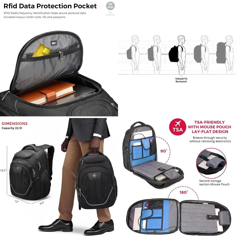 Design TSA BusinLaptop Backpack or Men,Travel Backpack With USB Charging Port,College Tech Backpacks With RID kets Presents or M