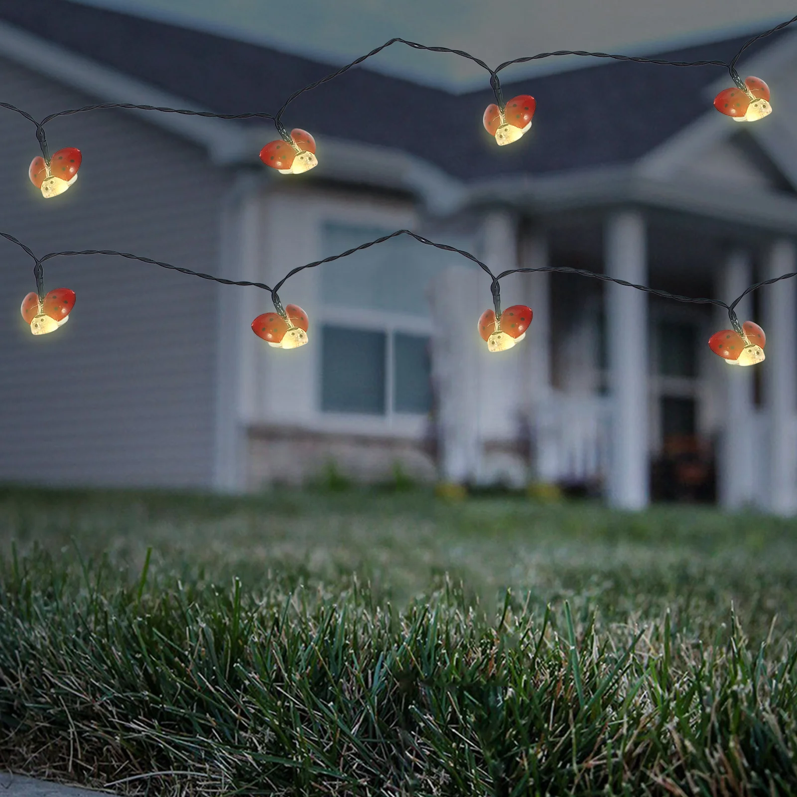 20 lumières en forme de coccinelle 5m étanche extérieure solaire vacances décoration chaîne fée lumières pour jardin fête chaîne lampe