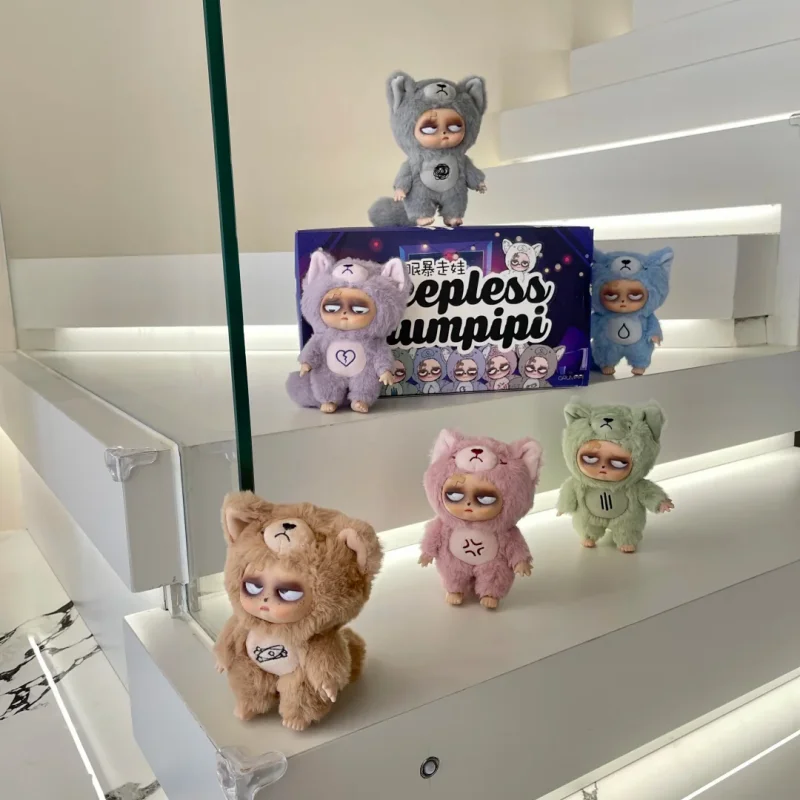 جديد حار Slepless Grumpipi سلسلة صندوق أعمى دمى لطيف عمل الشكل Kawaii المفاتيح قلادة حلية العصرية اللعب صندوق غامض