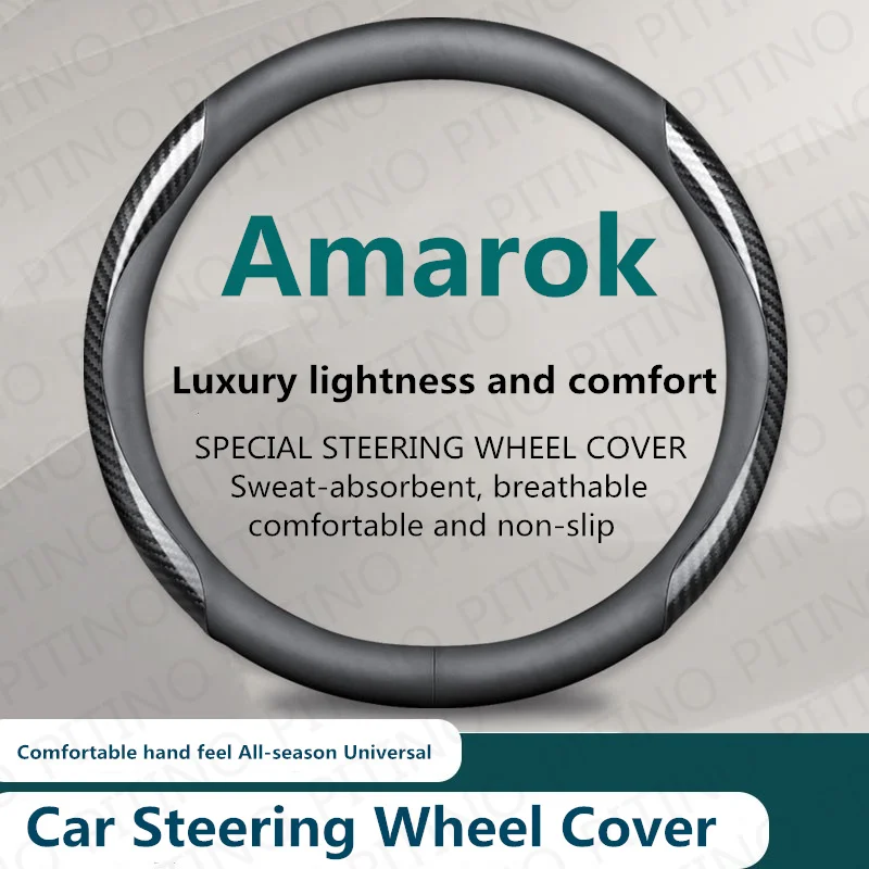 Car Steering Wheel Cover For VW Volkswagen Amarok Anti Slip Wear-resistant Sweat Absorbing Interior Steering Covers Accessories