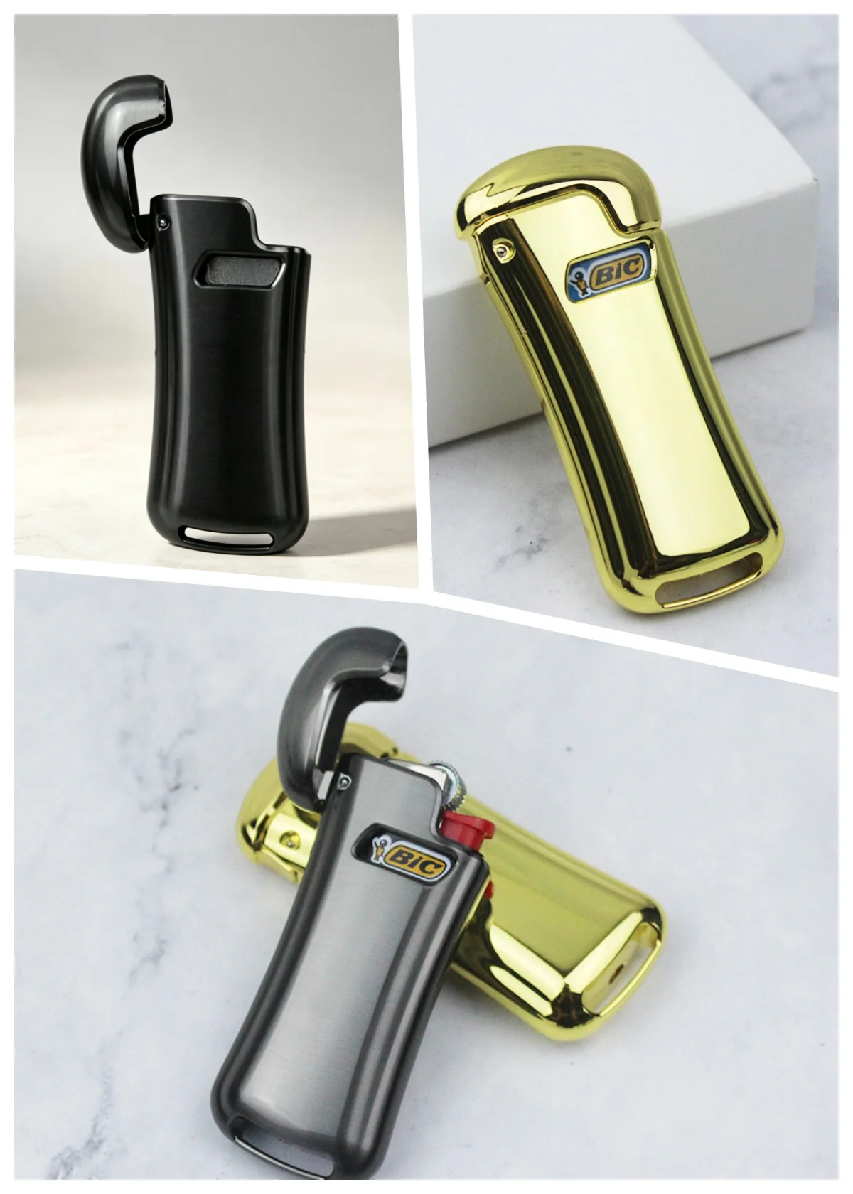 Zinc Alloy Lighter Case For BIC J5 Mini Flint Disposable Lighter Oil Lighter Sleeve EDC Smoking Gift Cover