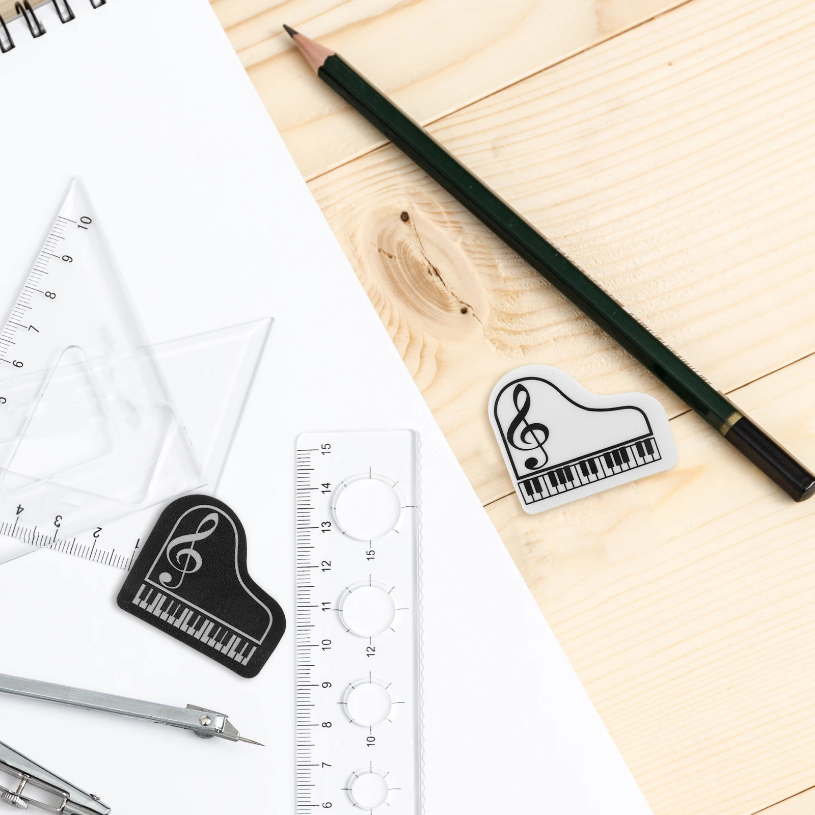 

10 Pcs Cute Eraser Dry Board Erasers for Pencils Birthday Delicate Piano Shaped