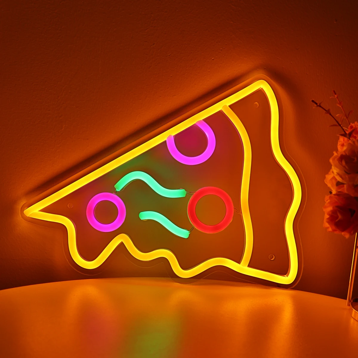 1PC 5V USB Powered Pizza LED Wall Neon Sign Night Light For Pizza Shop Resturant Kitchen Decotation 11.22''*8.03''