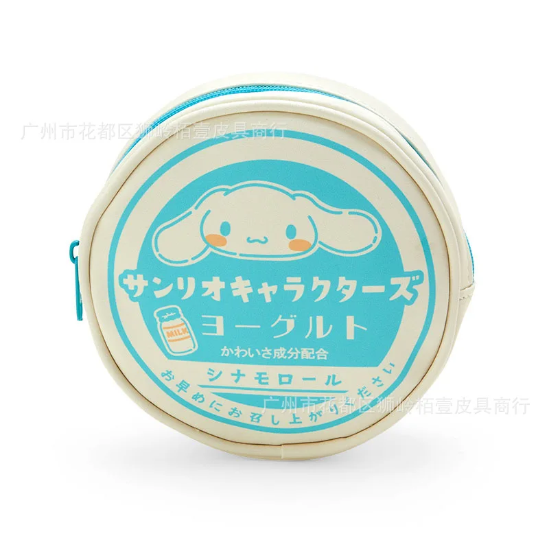 

New Sanrio Cinnamoroll Round Cartoon Milk Wallet Kawaii My Melody Kuromi Cartoon Change Purse Cute Girl Portable Mini Purse