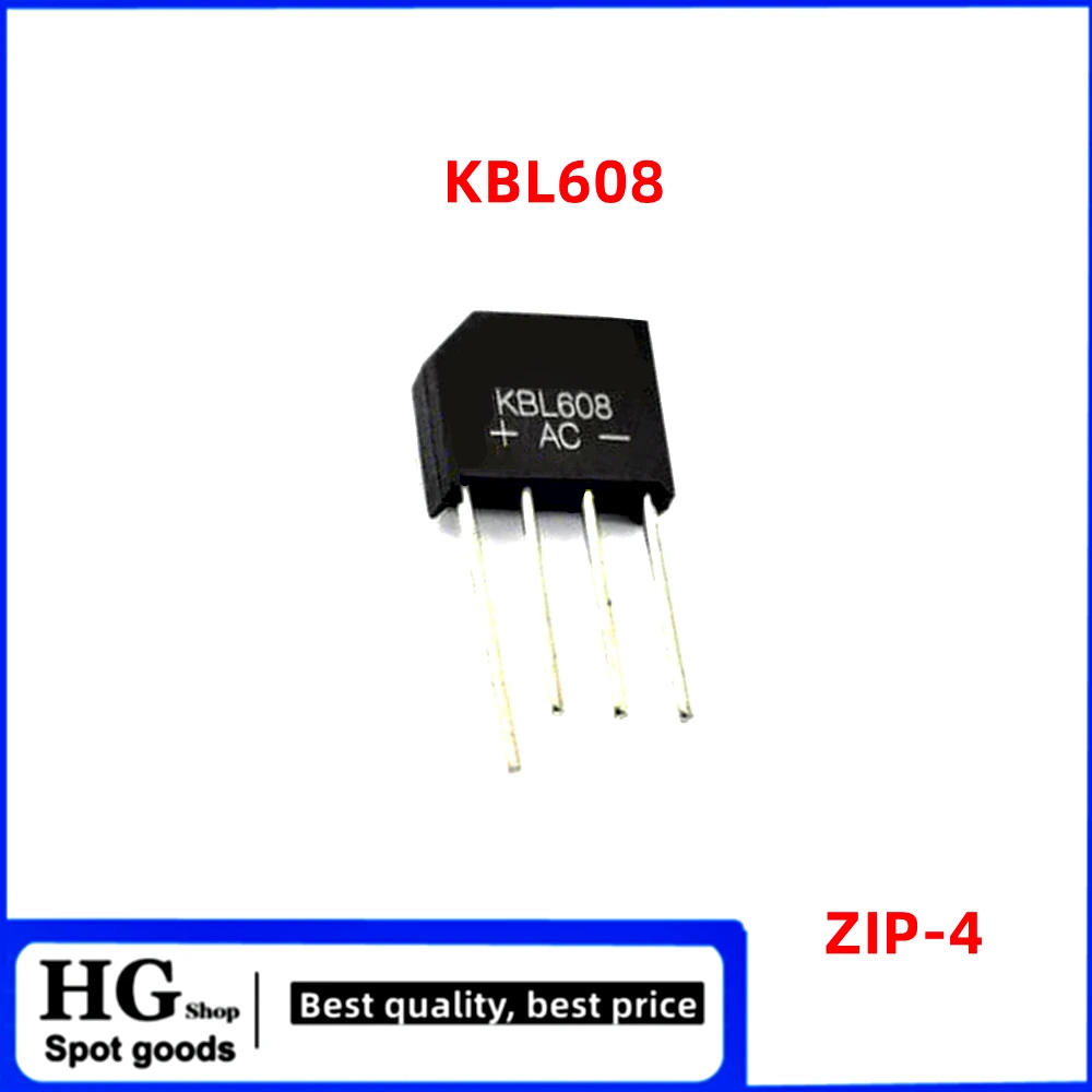 10PCS/Lot KBL406 KBL408 KBL410 KBL606 KBL608 KBL610 4A 6A 600V 800V 1000V ZIP-4 rectifier Flat bridge rectifier reactor