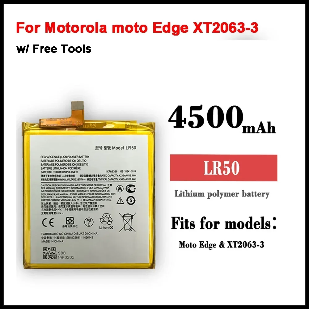 New  LR50 4500mAh Replacement Battery for Motorola Moto Edge XT2063-3 Mobile Phone Batteries