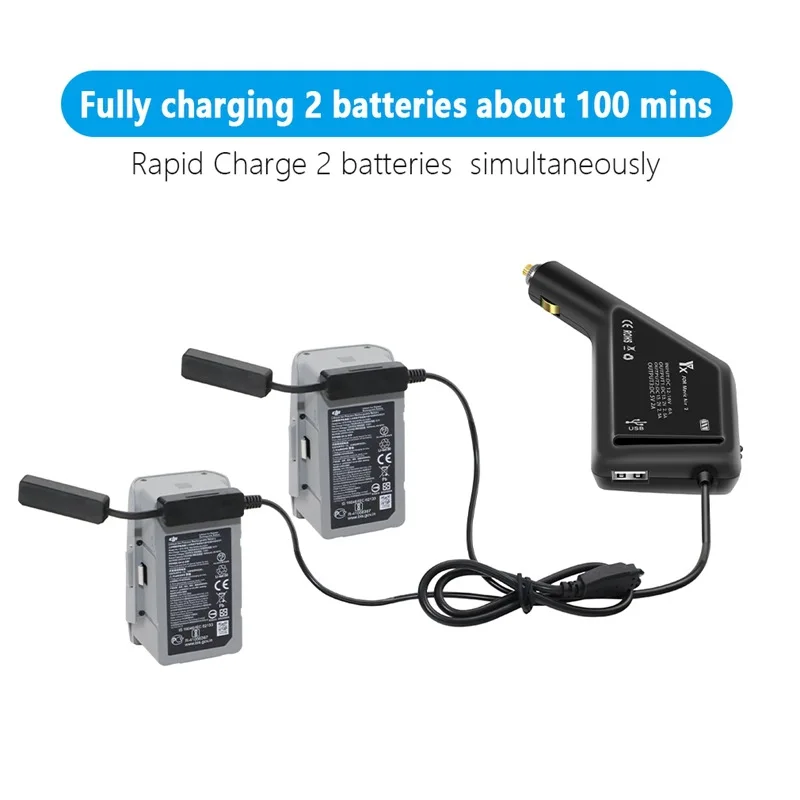 

YX Car Charger for DJI Air 2S/Mavic Air 2 Charging Hub for Two Batteries & Remote Control DJI Mavic Air 2 Drone Accessories