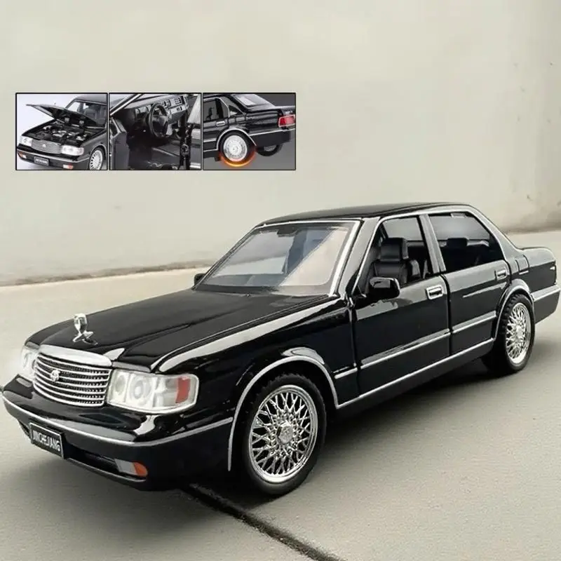 

1:32 Crown 133 JZS133 S130 из сплава, классическая роскошная модель автомобиля, литая под давлением металлическая модель автомобиля в стиле ретро, звук и свет, детская игрушка в подарок