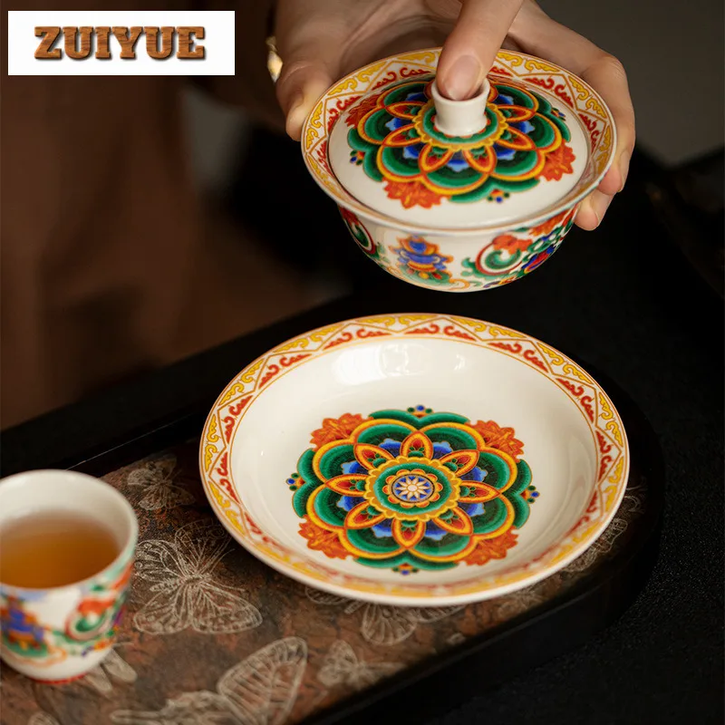 Dunhuang عناصر وعاء تحمل حامل الشاي دعم الجافة تمرغ الجدول صينية الشاي الوقايات الفاكهة طبق للوجبات الخفيفة أدوات المائدة الحلي