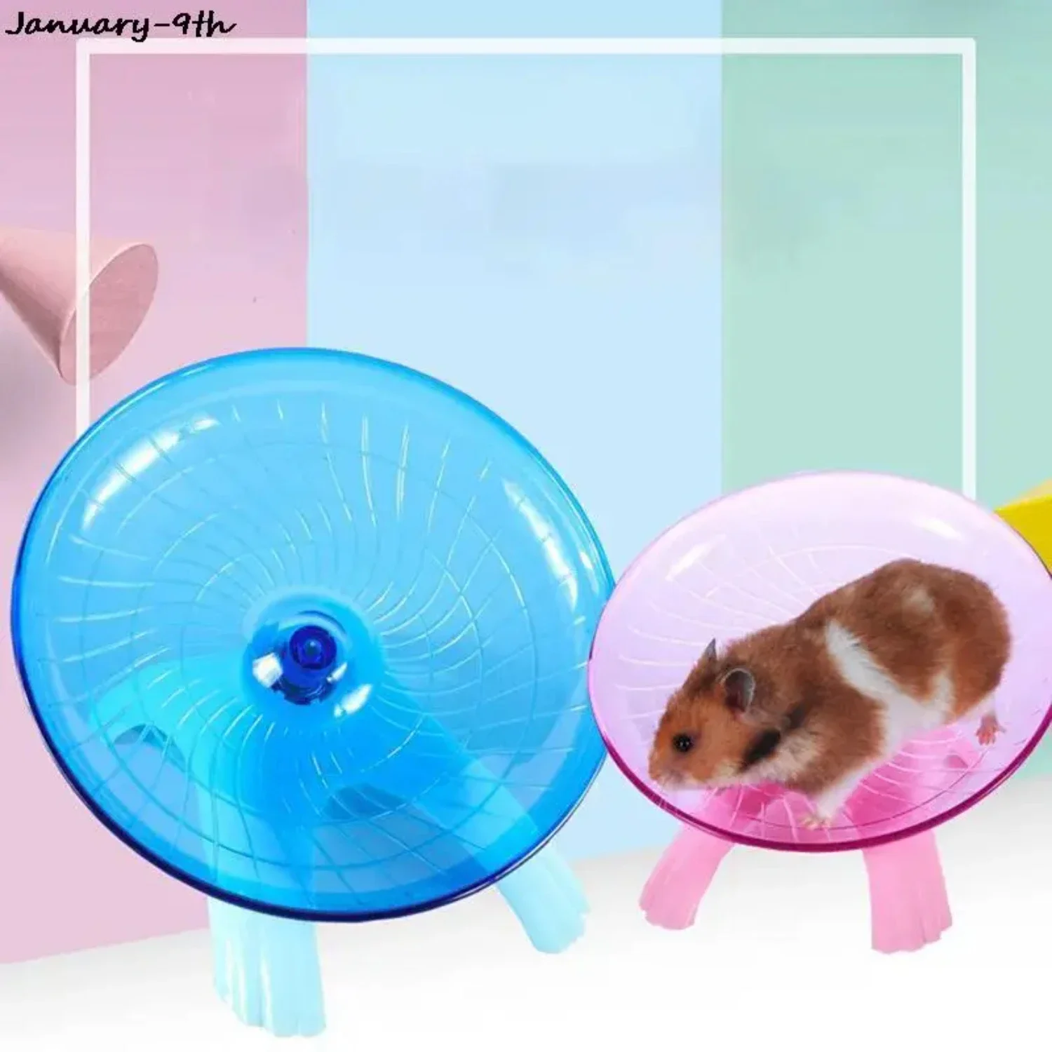 

Colorful and dynamic interactive small animal flying saucer exercise wheel - Engaging and entertaining running disc for hamsters