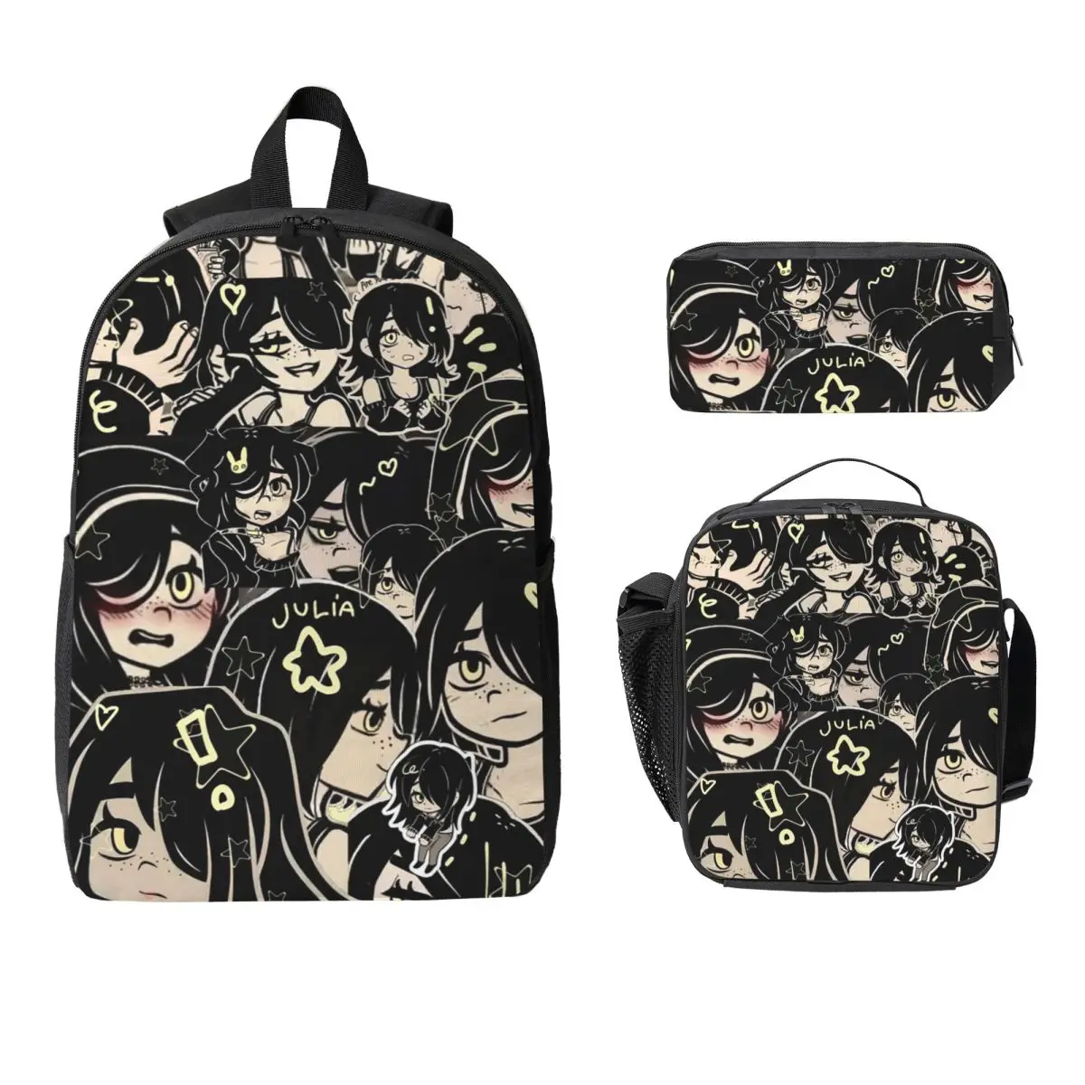 Ashley And Andrew The Coffin Of Andy And Leyley Backpack Student Boy Girl BookBag School Bag 3ps Insulated Lunch Bag Pencil Case