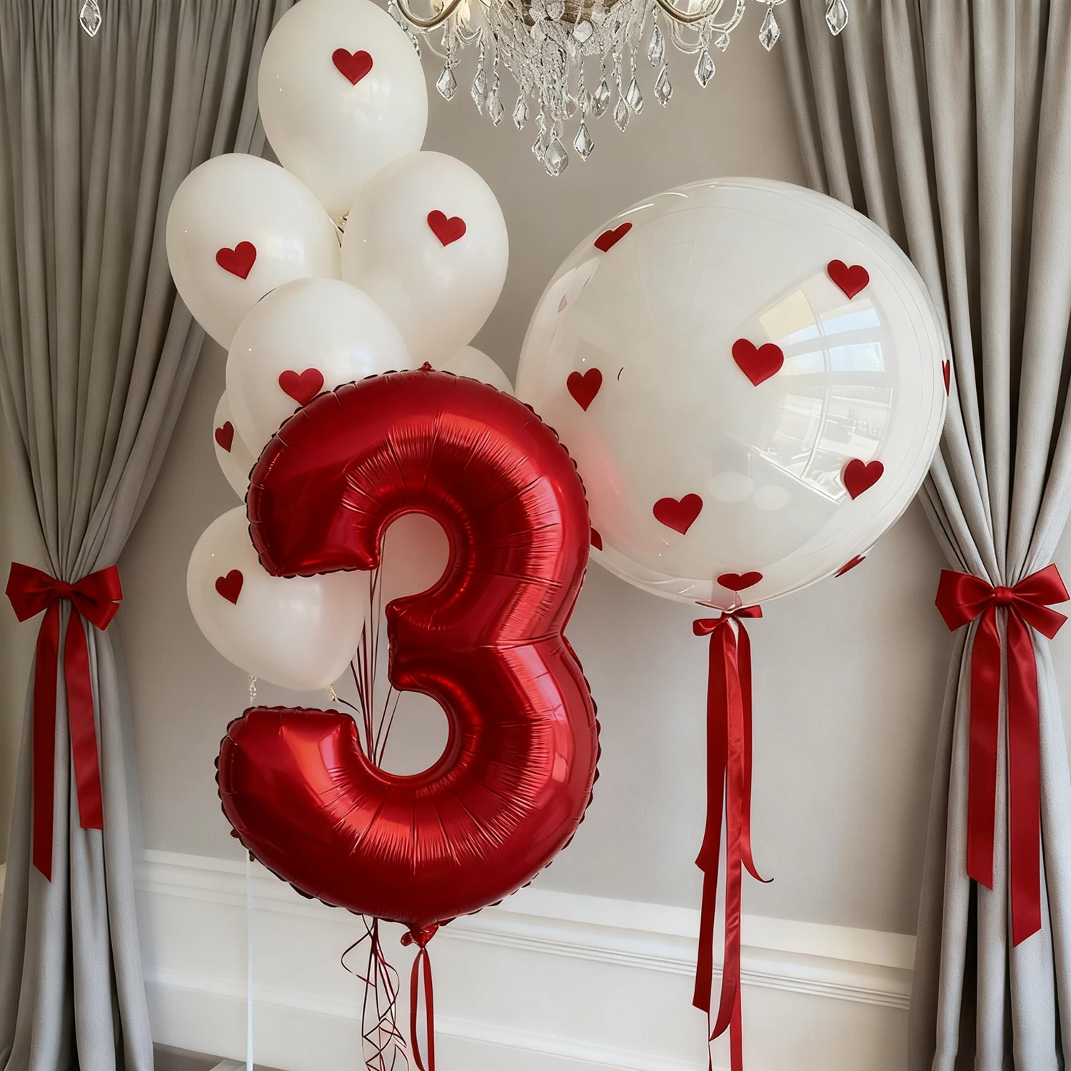 32 Zoll roter digitaler Aluminiumfolienballon 0-9 weißer Latexballon mit Love-Aufkleber für Geburtstagsfeierdekoration, Fotorequisite – Detail 4