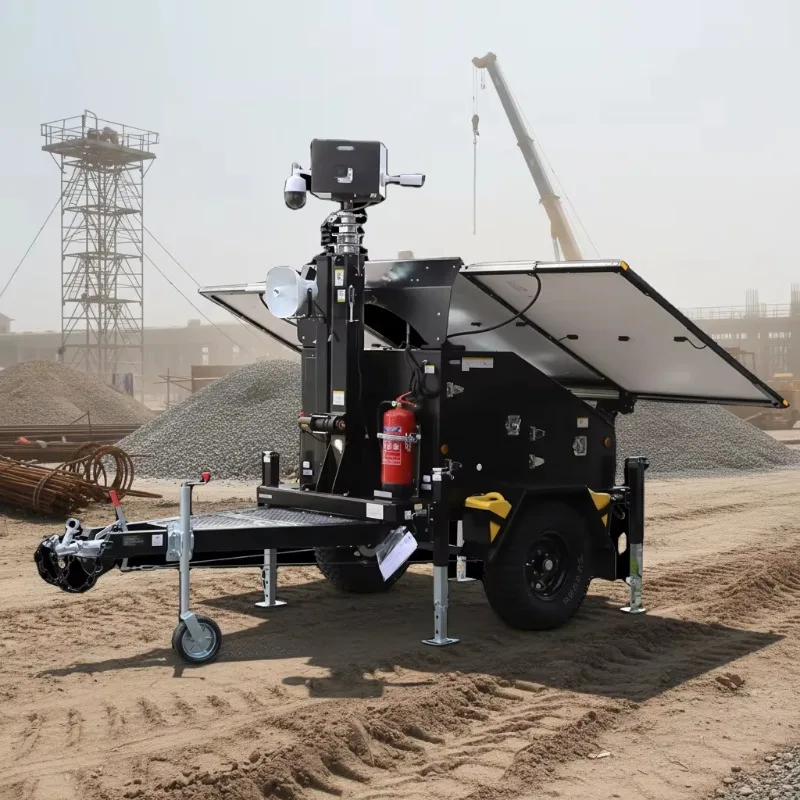 Telescopic Mast Portable Lighting Tower With Durable Towable Trailer Mount For Emergency Rescue Disaster Response