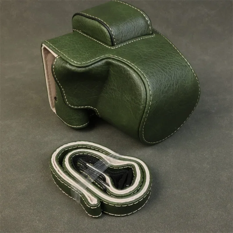For Canon R50 (18-45 Lens) Camera Cover R100 (15-45 Lens) Protective Case Storage Bag Full-inclusive Housing Retro Base Strap