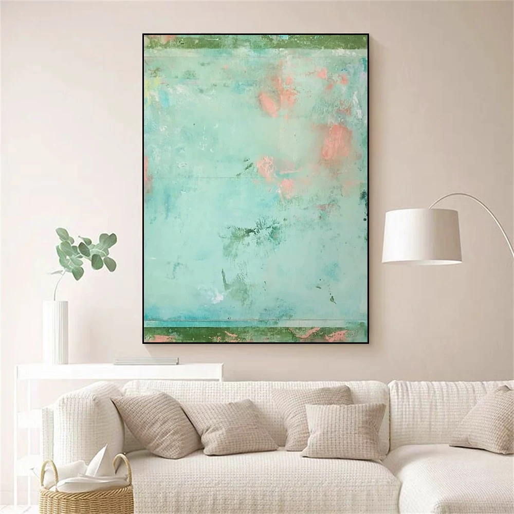 

Handmade Modern High-End Green Art Abstract Oil Painting Wall Art Images Hanging On Canvas For Home Living Room Background Decor