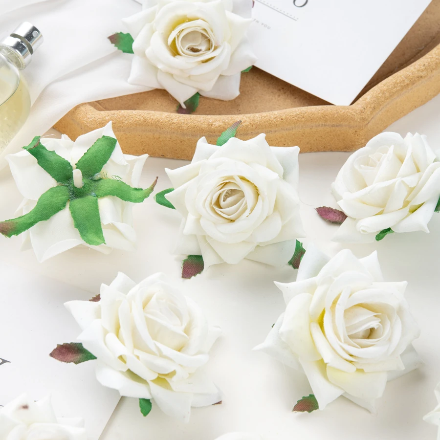 6 cm 100 Stück rote Flanell-Rosen für Scrapbooking, Valentinstag, Heimdekoration, Hochzeit, Garten, DIY-Süßigkeitenbox, künstliche Blumen, Großhandel – Detail 5