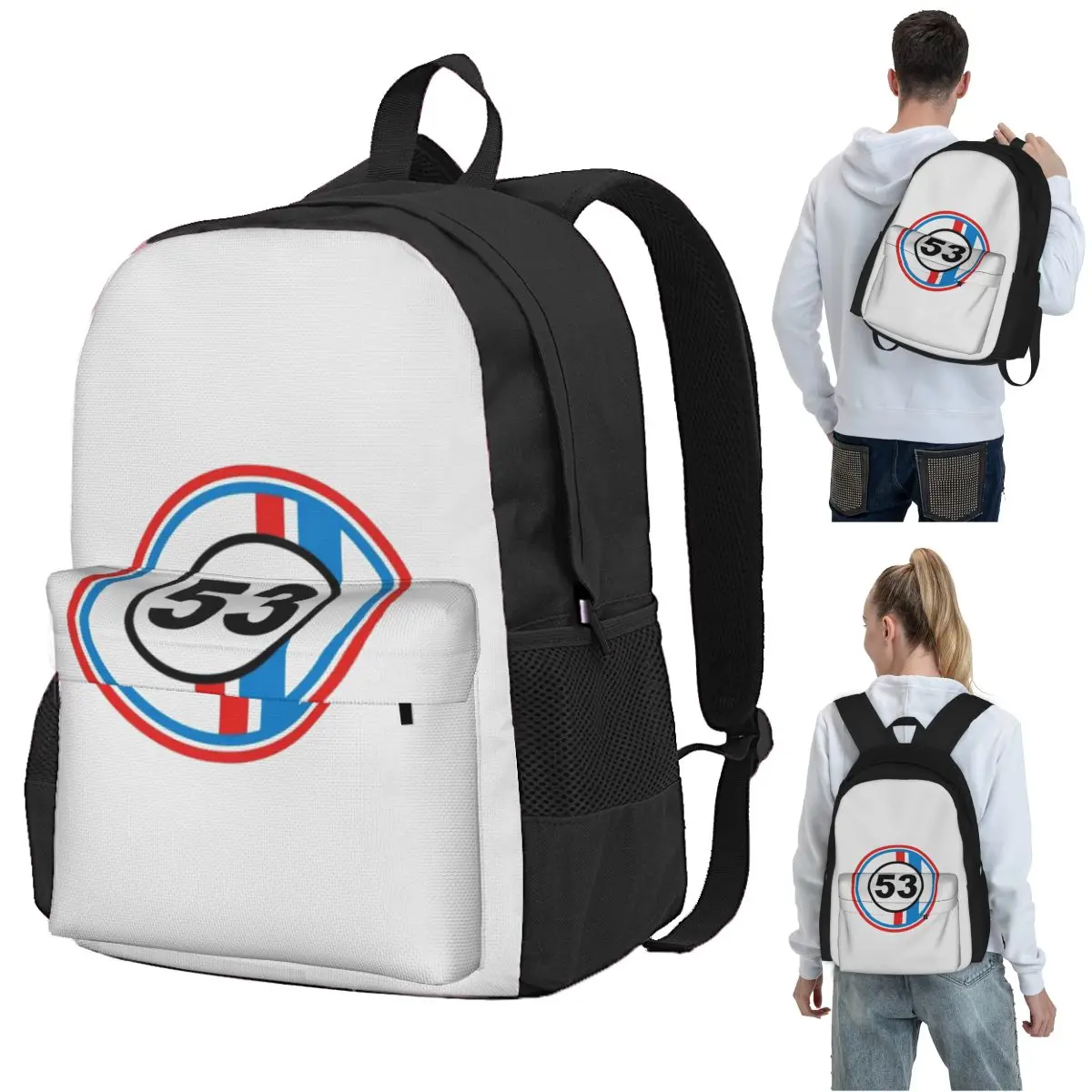 

Herbie Cnumber 53 The Love Bug No Backpack Student BookBag Kids School Bag Computer Shoulder Bags for Men Women