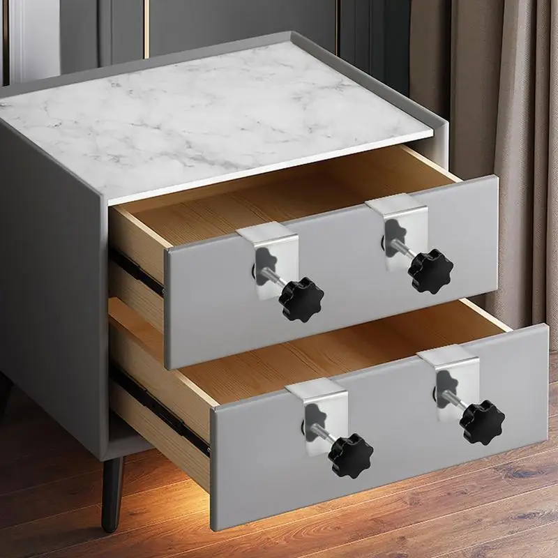 1/2Pcs Carpenter ไม้ Fast Practical สแตนเลสตู้เก็บของเหล็กติดตั้ง Clamp ติดตั้งแผงด้านหน้าลิ้นชักฮาร์ดแวร์